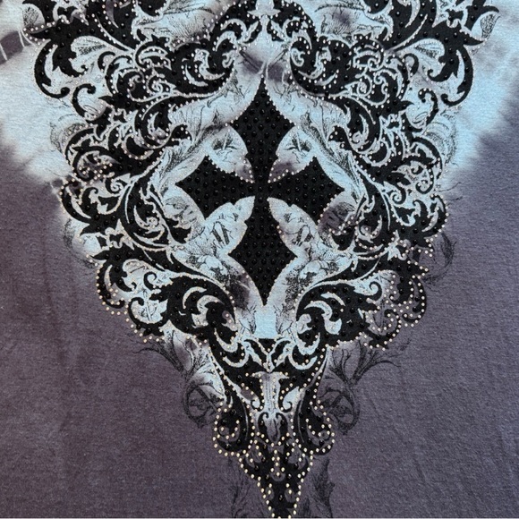 Vocal USA Tie-Dye Rhinestone Cross Top – Size M - Picture 8 of 13